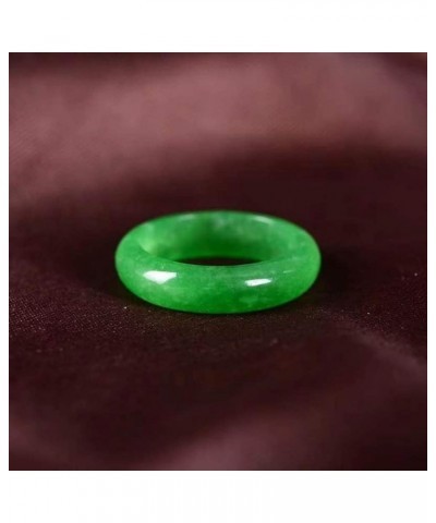 Jade Ring- Genuine Green Jade Rings for Men Women Chinese Natural Good Luck Jadeite Jewelry Band Rings (Color : C, Size : 12)...