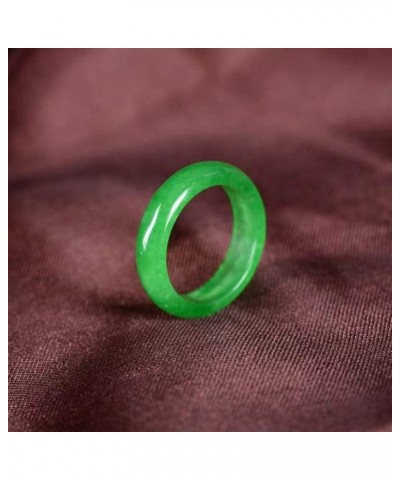 Jade Ring- Genuine Green Jade Rings for Men Women Chinese Natural Good Luck Jadeite Jewelry Band Rings (Color : C, Size : 12)...