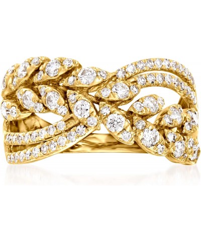 1.00 ct. t.w. Diamond Leaf Crossover Ring in 14kt Yellow Gold $615.00 Rings