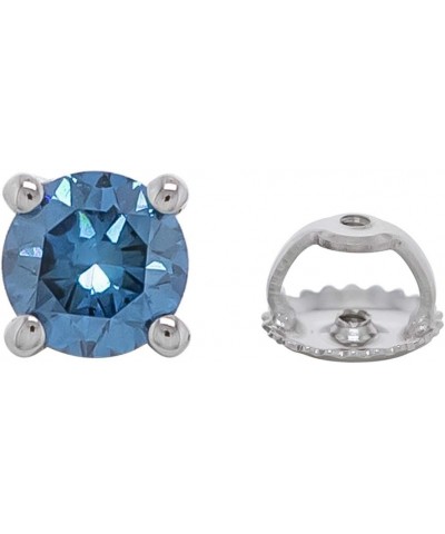 IGI Certified 0.50 Carat Lab-Created Diamond Colored Stud Earrings 14k Gold Womens Screw Back VS2-SI1 Blue $153.90 Earrings