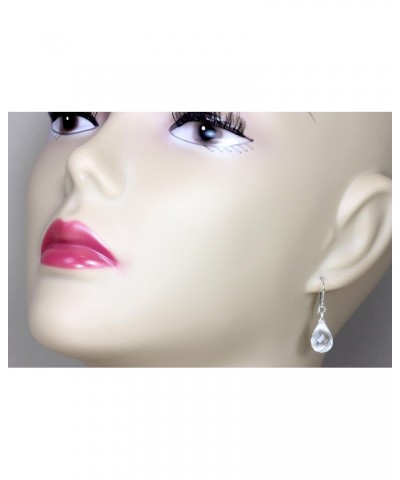 Sterling Silver Clear Quartz Earrings Faceted Rounded Teardrop Drop Dainty Small Briolettes $22.26 Earrings