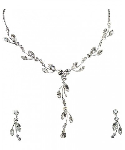 Gorgeous Rhinestone Crystal Floral Necklace Earrings Set Clear $18.81 Jewelry Sets