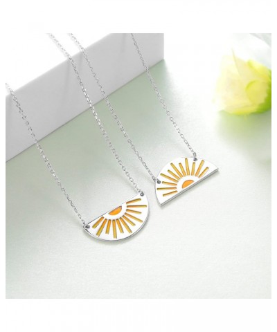 Best Friends Necklace 925 Sterling Silver BFF Sun Couple Bestie Necklaces BFF Pendant Necklace Set Jewelry Birthday Valentine...