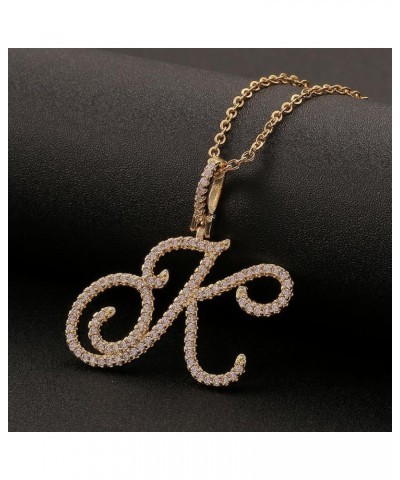 Letter Necklace Y2k Necklace Diamond Necklaces for Women R Necklace Y2k Jewelry Mcbling 2000s Fashion W-Golden $8.99 Necklaces