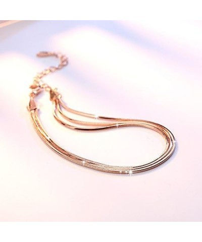 Rose Gold/Silver Color Alloy Multilayer Bracelets Snake Chain Charm Bracelets For Women Personality Jewelry rose gold $7.94 B...