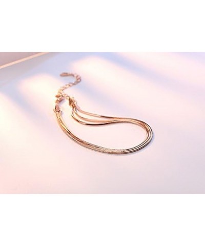 Rose Gold/Silver Color Alloy Multilayer Bracelets Snake Chain Charm Bracelets For Women Personality Jewelry rose gold $7.94 B...