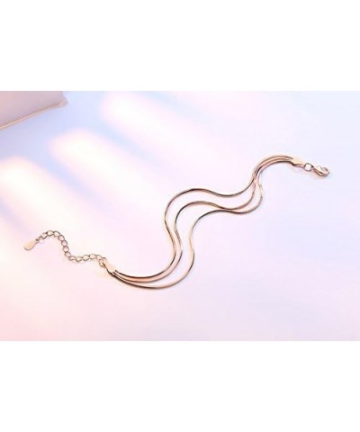 Rose Gold/Silver Color Alloy Multilayer Bracelets Snake Chain Charm Bracelets For Women Personality Jewelry rose gold $7.94 B...