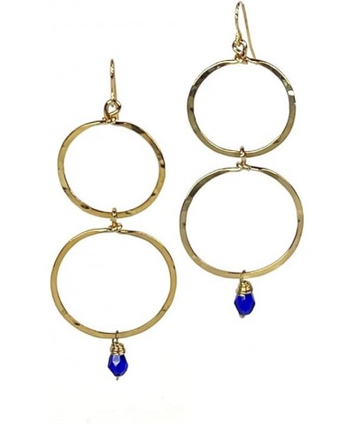 Gold-Colored Dangle Statement Fashion Earrings for womens. Lightweight Statement Accessories with a Pop of Colorful Stones. D...