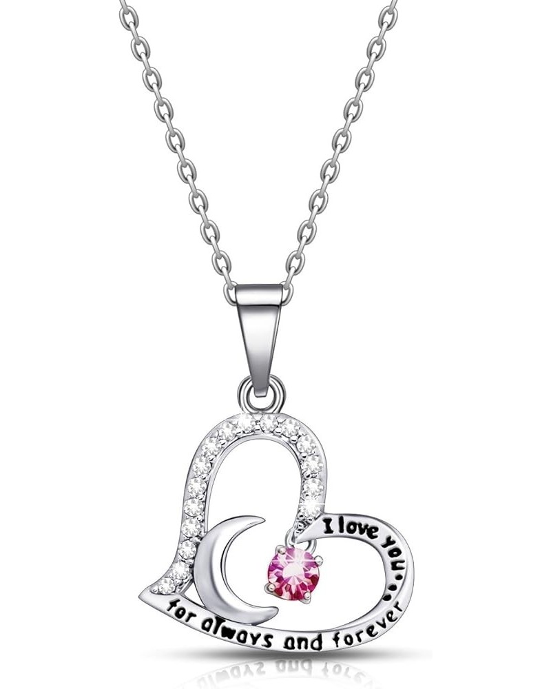 I Love you always and forever Pendant Birthstone Necklace Dancing Birthday Gift for Women Girl January $9.00 Necklaces