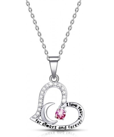 I Love you always and forever Pendant Birthstone Necklace Dancing Birthday Gift for Women Girl January $9.00 Necklaces