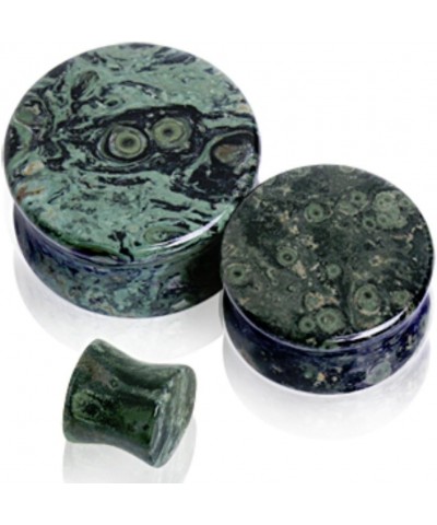 Natural Green Eye Jasper Stone Saddle Plug 2g $9.00 Body Jewelry