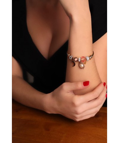 Pink Zircon Moon and Sun Charm Bracelet $15.08 Bracelets