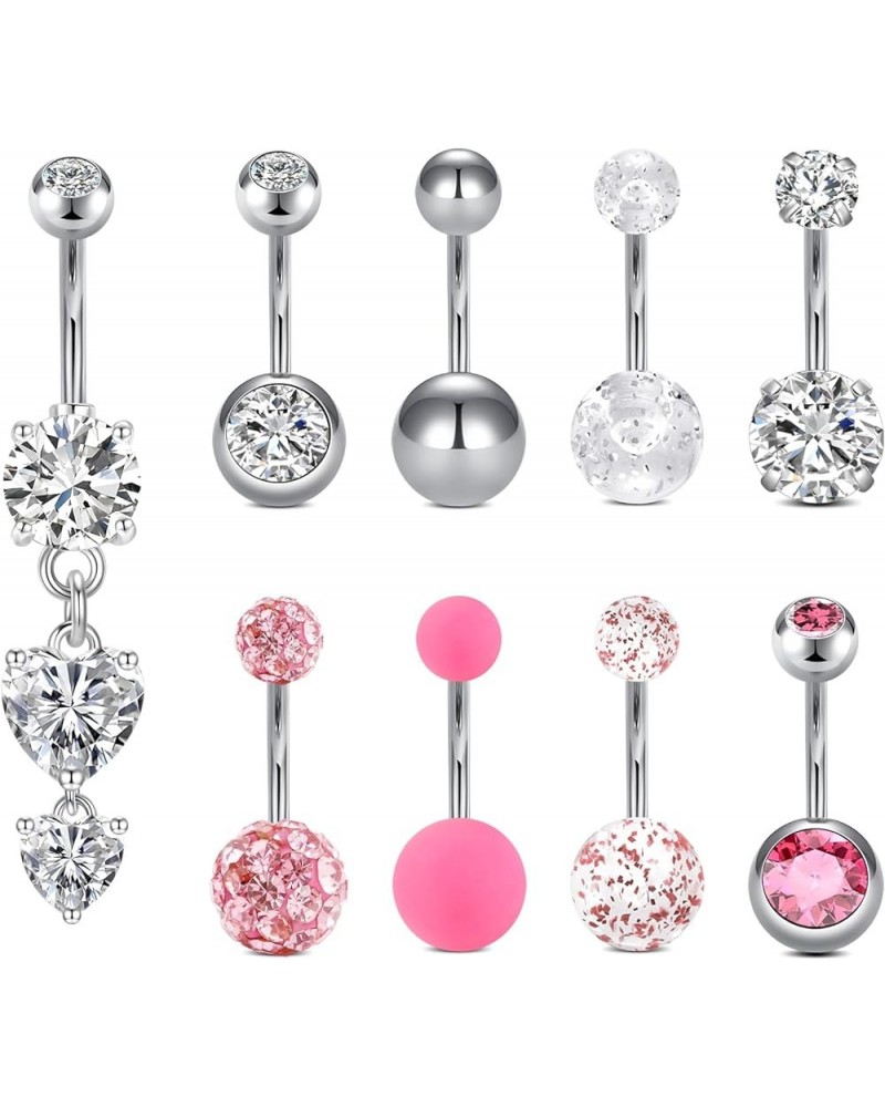 Belly Button Ring Belly Rings for Women Belly Button Piercing Stainless Steel Belly Button Rings Belly Navel Rings Piercing J...