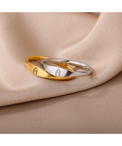 Gold and Silver Initial Rings for Women 14K Letter Ring Love Rings Stainless Steel friendship Ring Cubic Zircon Female Teenag...