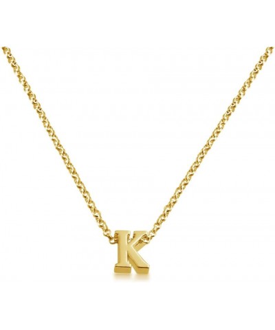 Initial Letter K Personalized Serif Font Small Pendant Necklace Thin 1mm Chain gold-plated-silver 22.0 Inches $27.77 Necklaces