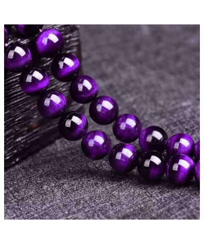 Natural 8mm Gorgeous Semi-Precious Gemstones Round Beads Stretch Bracelet 7 Inch Unisex Violet Tiger Eye $8.95 Bracelets