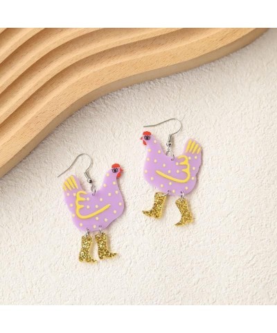 Animal Drop Earrings Set For Women Girls Western Earrings Dinosaur Boots Chicken Lovely Funny Animal Dangle Earrings 80s 90s ...