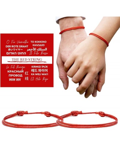 (2-pack) Red wax nylon cord adjustable Bracelet for men women - Unisex Waterproof Surfer Passion protection strength Power Ta...