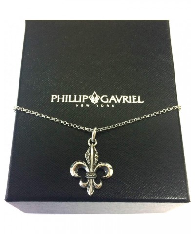 Oxidized Sterling Silver Fleur De Lis Necklace, 18 $34.32 Necklaces