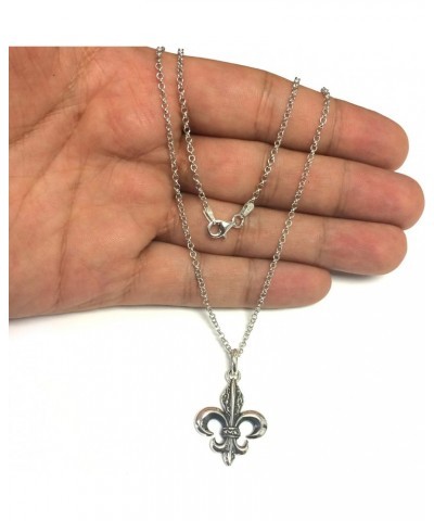 Oxidized Sterling Silver Fleur De Lis Necklace, 18 $34.32 Necklaces