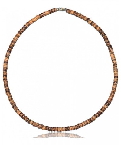 Mens and Womens Tropical Summer Beach Surfer Necklace From the Philippines, Mixed Brown Coconut Beads 15 inch $9.41 Others