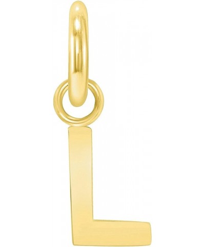 10k Yellow Gold Initial Letter Pendant for Women and Men, Solid Gold Mini Bold Style A-Z Big Letter Charm Pendant for Necklac...