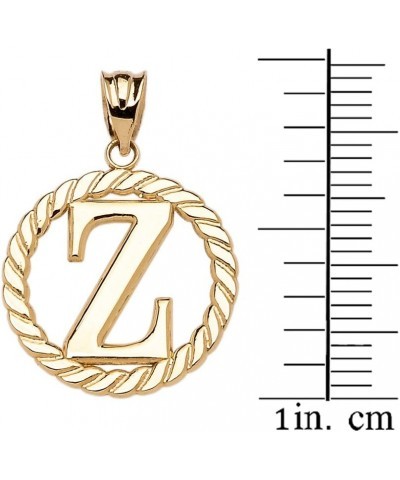 10k Yellow Gold Roped Circle "A-Z" Initial Pendant Necklace 22.0 Inches Z $76.99 Necklaces