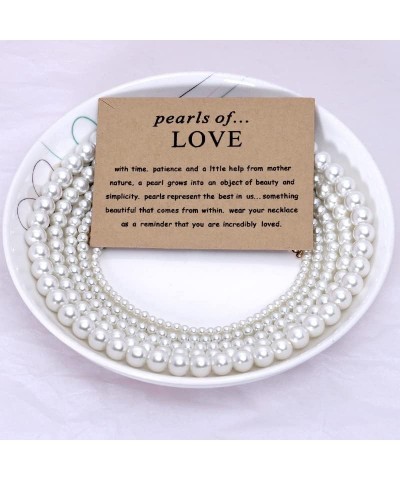 Pearl necklace Round Imitation Pearl Necklaces for Women Wedding Pearl Necklace for Brides Baroque pearl necklace Stainless S...