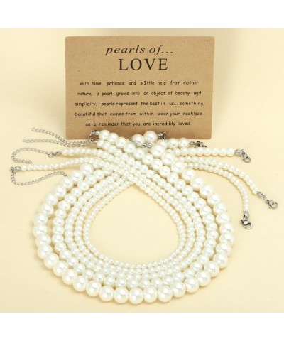 Pearl necklace Round Imitation Pearl Necklaces for Women Wedding Pearl Necklace for Brides Baroque pearl necklace Stainless S...