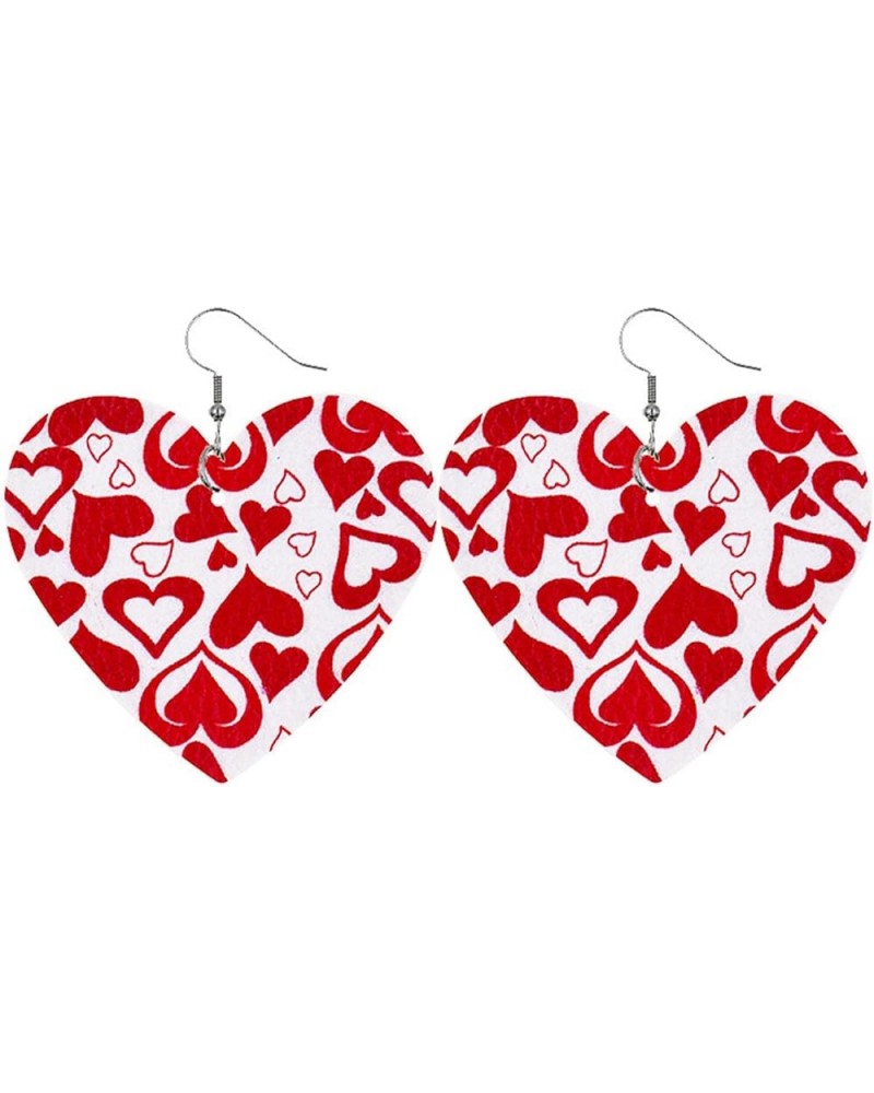 Valentine's Day Leather Dangle Earrings Heart Shape Love Couple Earrings for Women Girls Jewelry C $4.41 Earrings