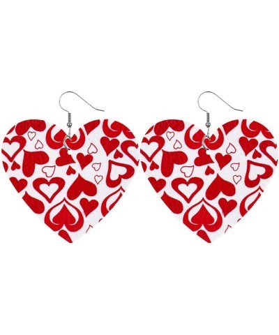 Valentine's Day Leather Dangle Earrings Heart Shape Love Couple Earrings for Women Girls Jewelry C $4.41 Earrings