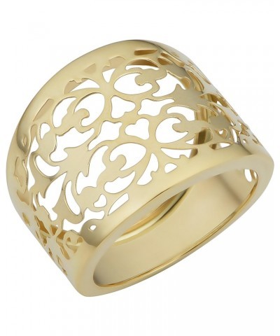 14k Yellow Gold Filgree Cigar Band Ring (16.3 mm) $120.40 Rings