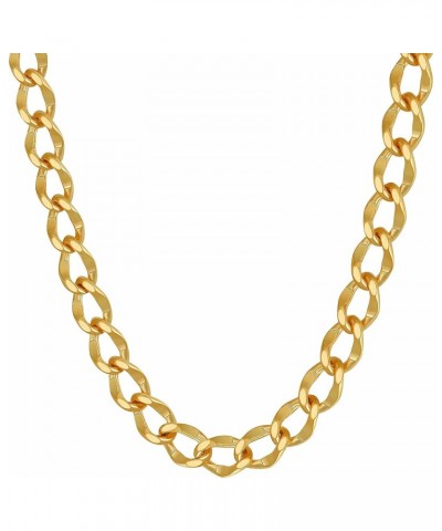 Diamond Cut Curb Link Chain Necklaces for Men & Women 24k Gold Plated (4mm 5.5mm 7mm) 18 inches 7mm Gold $26.63 Necklaces