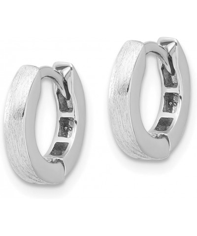 Sterling Silver Rhodium-plated Brushed 3x13mm Hinged Hoop Earrings $27.94 Earrings