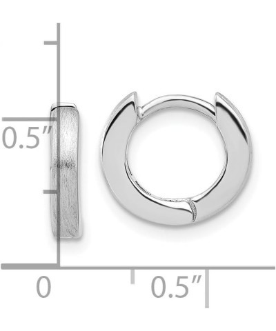 Sterling Silver Rhodium-plated Brushed 3x13mm Hinged Hoop Earrings $27.94 Earrings