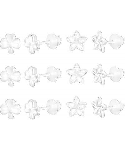 6 Pairs Clear Earrings for Sports Work Pairs Plastic Hypoallergenic Earring Posts Invisible Earrings Plastic Earrings for Sen...