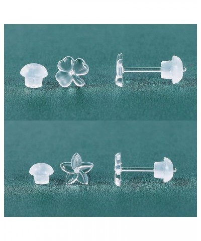 6 Pairs Clear Earrings for Sports Work Pairs Plastic Hypoallergenic Earring Posts Invisible Earrings Plastic Earrings for Sen...