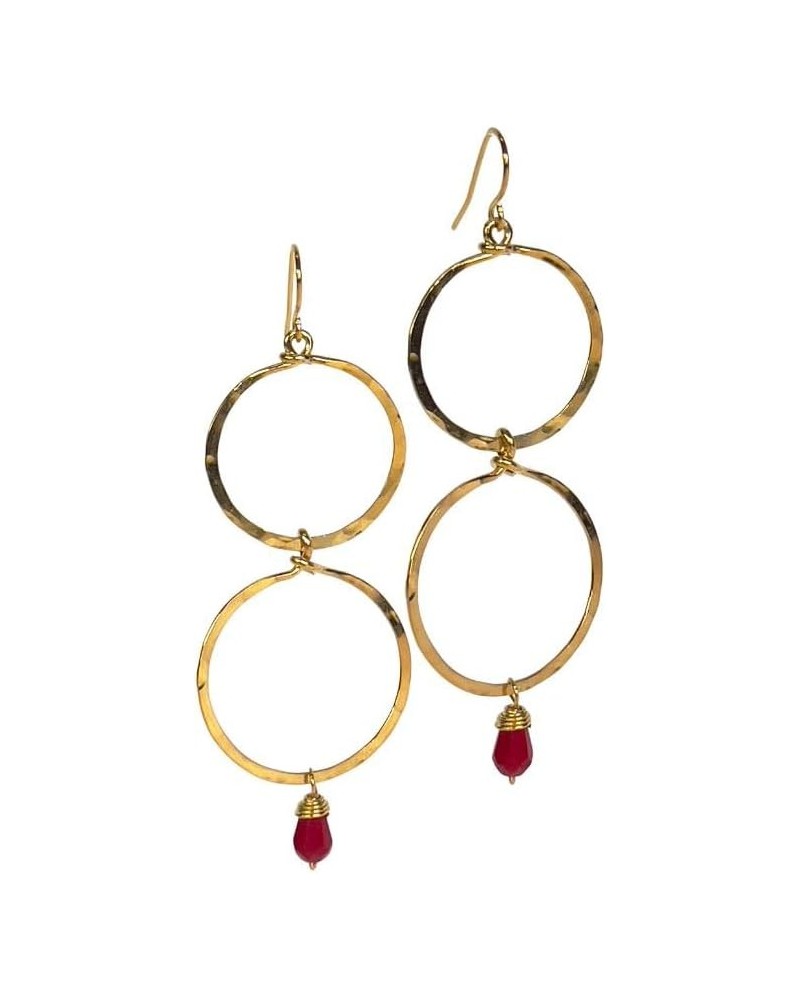 Gold-Colored Dangle Statement Fashion Earrings for womens. Lightweight Statement Accessories with a Pop of Colorful Stones. D...