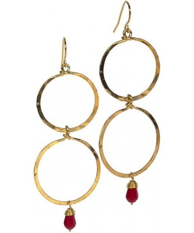 Gold-Colored Dangle Statement Fashion Earrings for womens. Lightweight Statement Accessories with a Pop of Colorful Stones. D...