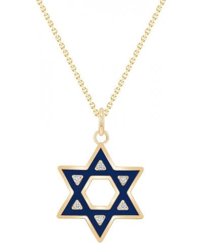 Jewish Star of David Diamond Pendant Necklace in Solid 14k Gold, Made in America Small 20" Necklace Yellow Gold $116.10 Neckl...