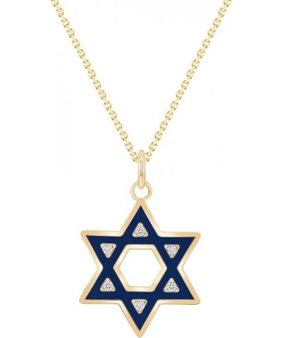 Jewish Star of David Diamond Pendant Necklace in Solid 14k Gold, Made in America Small 20" Necklace Yellow Gold $116.10 Neckl...