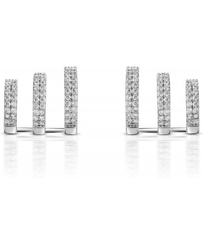 Triple Stack Ear Hug - Hypoallergenic Earrings For Women, Exquisite Cubic Zirconia Silver $7.69 Earrings