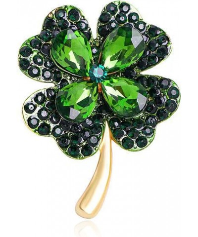 Rhinestone Green Shamrock Brooches St Patricks Day Accessories Vintage Irish Enamel Pin Crystal St Patricks Day Pin Green $7....