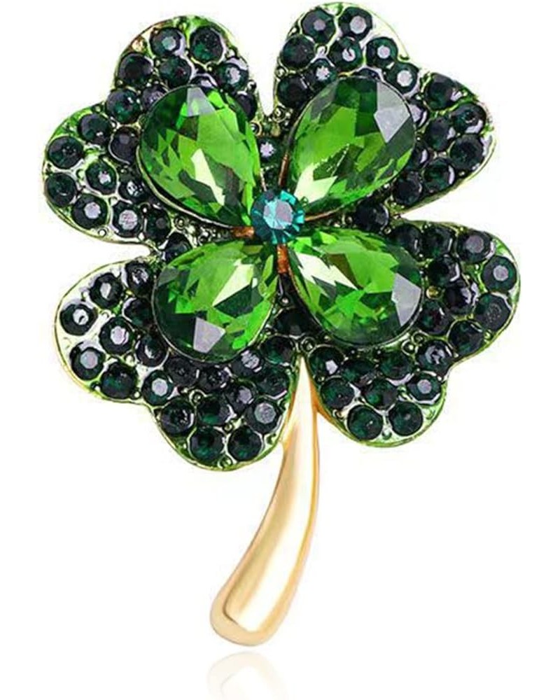 Rhinestone Green Shamrock Brooches St Patricks Day Accessories Vintage Irish Enamel Pin Crystal St Patricks Day Pin Green $7....