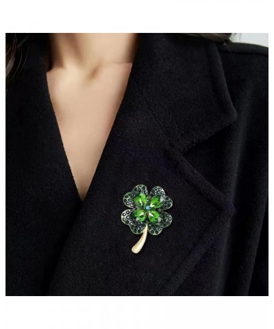 Rhinestone Green Shamrock Brooches St Patricks Day Accessories Vintage Irish Enamel Pin Crystal St Patricks Day Pin Green $7....