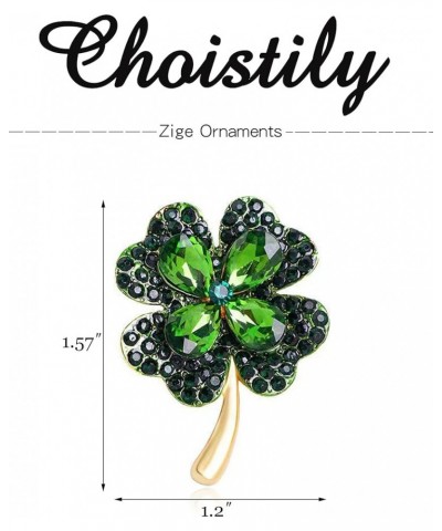 Rhinestone Green Shamrock Brooches St Patricks Day Accessories Vintage Irish Enamel Pin Crystal St Patricks Day Pin Green $7....