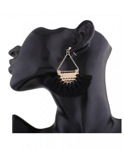 Womens Tassels Earrings Bohemian Tassel Drop Vintage Retro Tassel Dangle Boho Drop Earrings Eardrop for Women Black $8.27 Ear...