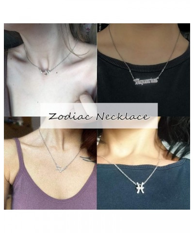 3pcs Zodiac Necklaces 12 Constellation Pendant Necklace Astrology Horoscope Old English Zodiac Sign Necklace Jewelry with Mes...