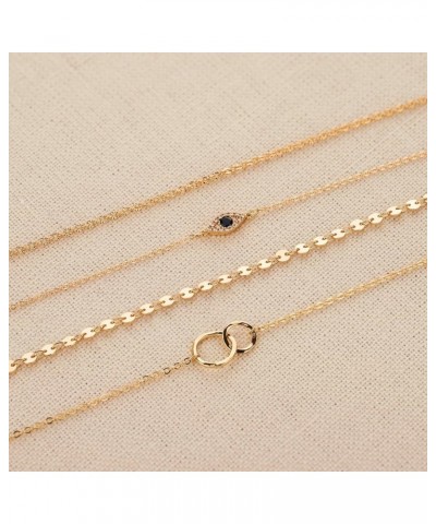 Gold Bracelet Gold 14K Gold Filled Dainty Chain Simple Jewelry Gift for Women Evil Eye $10.43 Bracelets