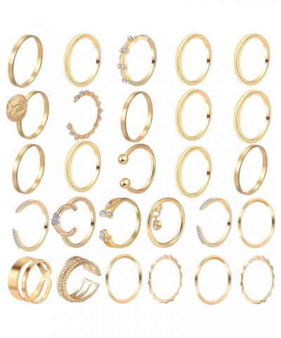 18-31 Pcs Knuckle Rings for Women Stackable Rings Sets Girls Vintage Joint Finger Rings Gold Rings Set for Women Men Hollow C...